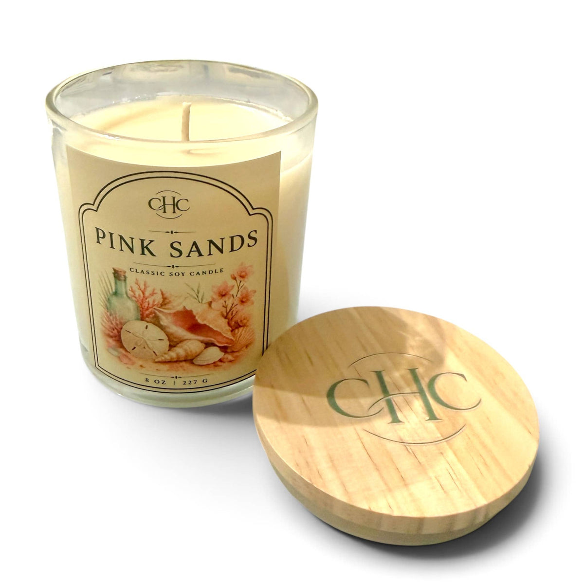 Pink Sands Classic Soy Candle – detail view 2