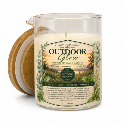 Outdoor Citronella Peppermint Eucalyptus Lotion Massage Candle – 5.5 oz massage oil candle