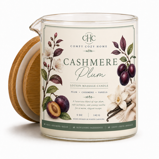 Cashmere Plum Lotion Massage Candle – 5.5 oz massage oil candle