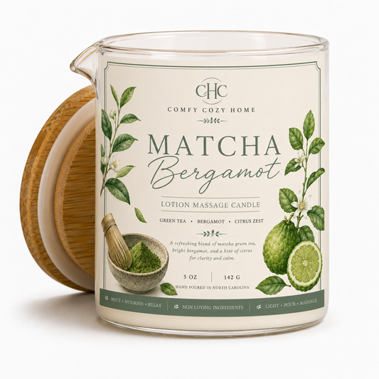 Matcha Bergamot Lotion Massage Candle – 5.5 oz massage oil candle