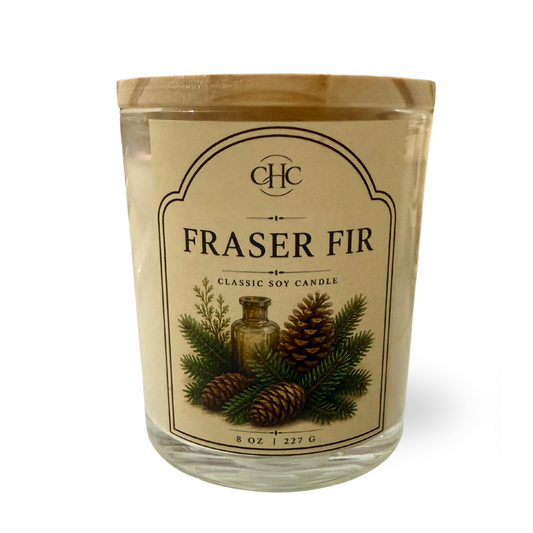 Fraser Fir Classic Soy Candle – 7.5 oz hand-poured soy candle in lidded jar