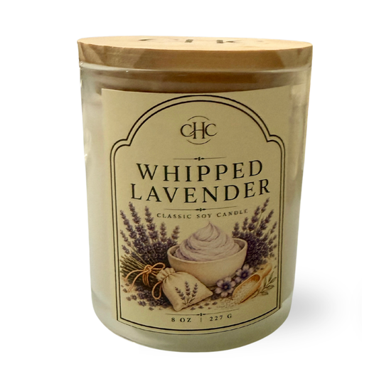 Whipped Lavender Classic Soy Candle – 7.5 oz hand-poured soy candle in lidded jar
