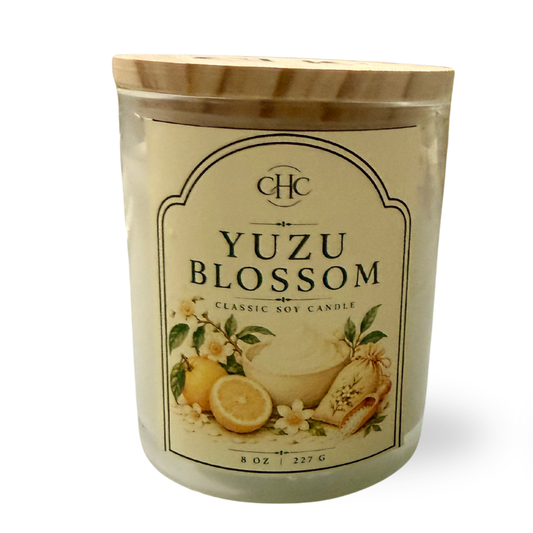 Yuzu Blossom Classic Soy Candle – 7.5 oz hand-poured soy candle in lidded jar