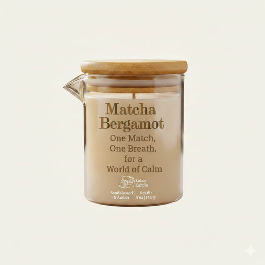 Luxury Matcha Bergamot Lotion Candle | 2-in-1 Massage & Body Oil