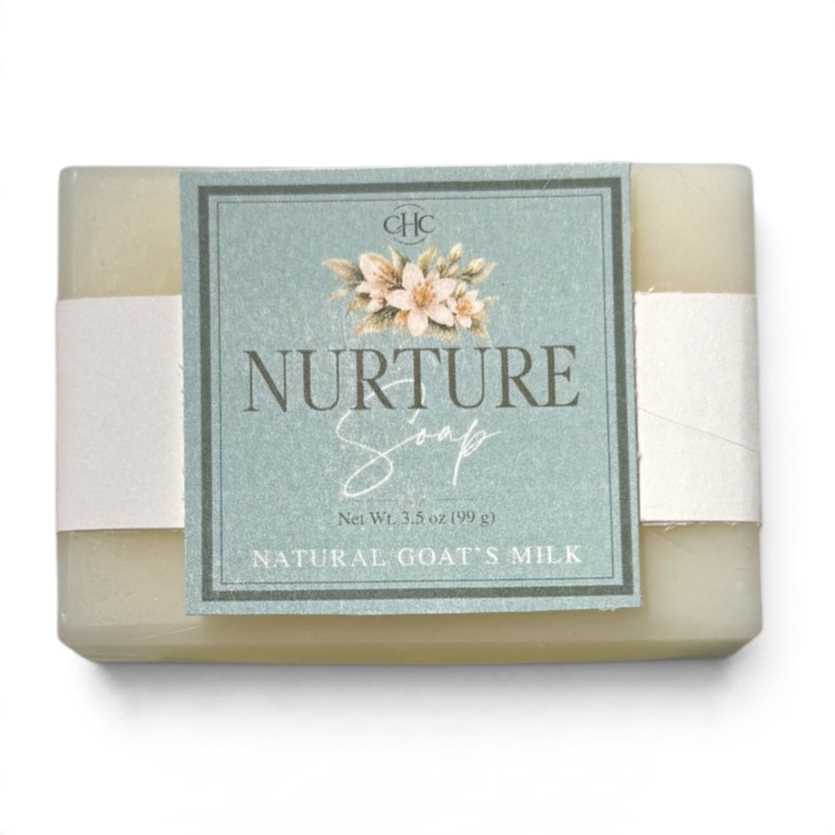 Nurture goat milk soap in Citrus Agave, 3.5 oz bar with scent label