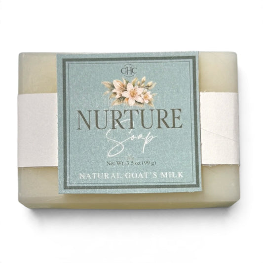 Nurture goat milk soap in Citrus Agave, 3.5 oz bar with scent label