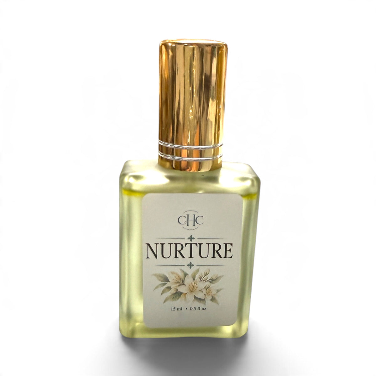 Nurture perfume spray in Citrus Agave, 15 ml alcohol-free perfume in a glass bottle with a gold cap