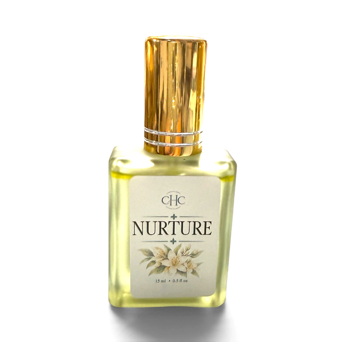 Nurture perfume spray in Citrus Agave, 15 ml alcohol-free perfume in a glass bottle with a gold cap