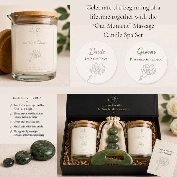 His & Hers Massage Candle Spa Set – bride and groom gift