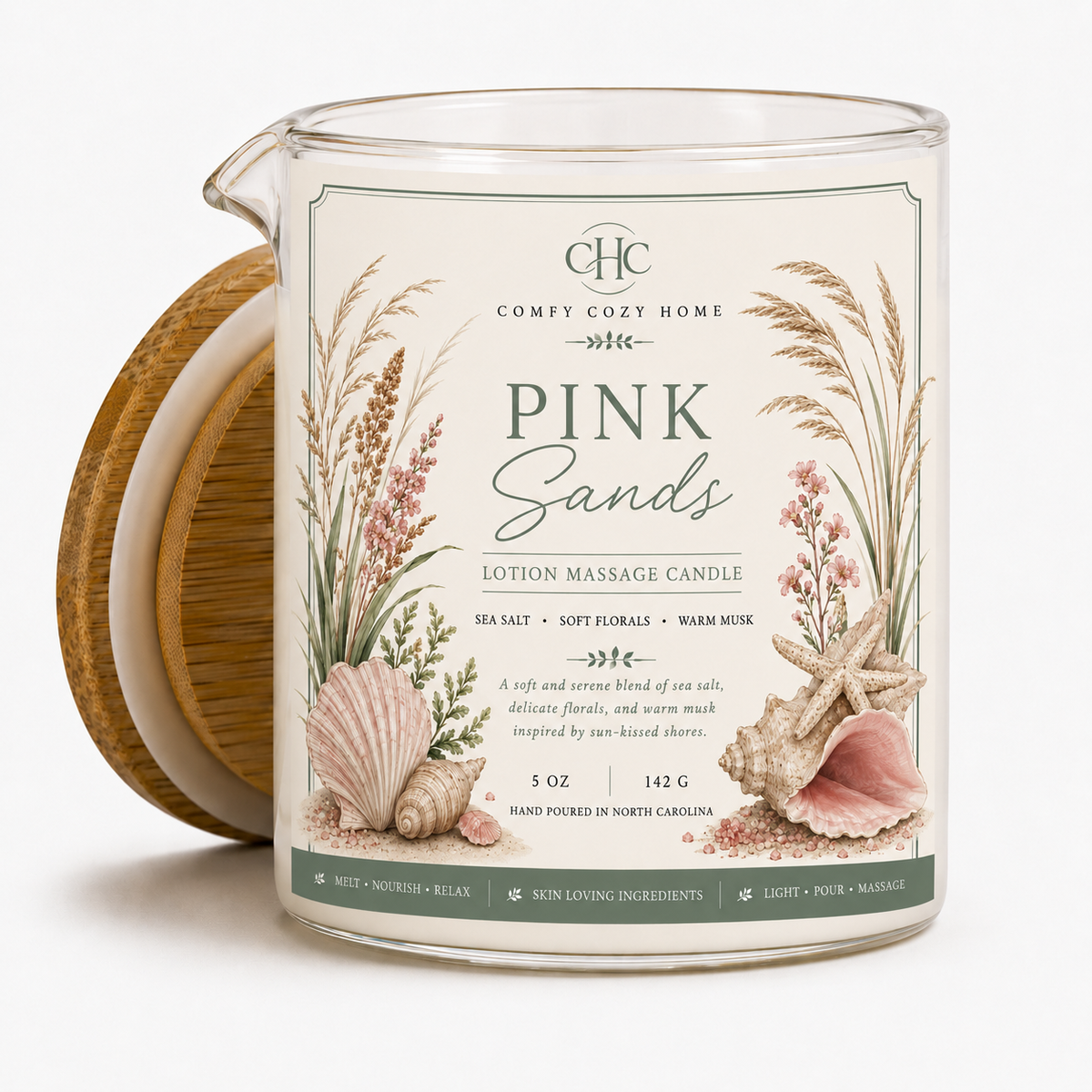 Pink Sands Lotion Massage Candle – 5.5 oz massage oil candle