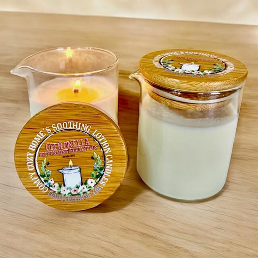 Lotion Massage Candle - Citronella - Peppermint - Eucalyptus - Comfy Cozy Home