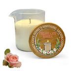 Fresh Cut Roses Moisturizing Massage Candle by Comfy Cozy Home, featuring a clean-burning cotton wick and a floral scent profile for romantic home ambiance.