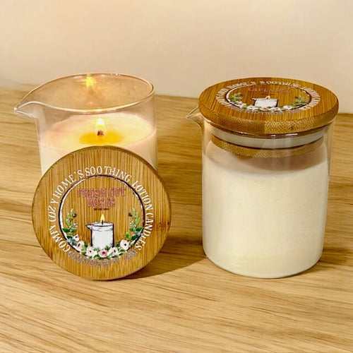 Fresh Cut Roses Moisturizing Massage Candle by Comfy Cozy Home, featuring a clean-burning cotton wick and a floral scent profile for romantic home ambiance.